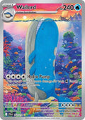 Pokémon trading card featuring Wailord with a colorful underwater background